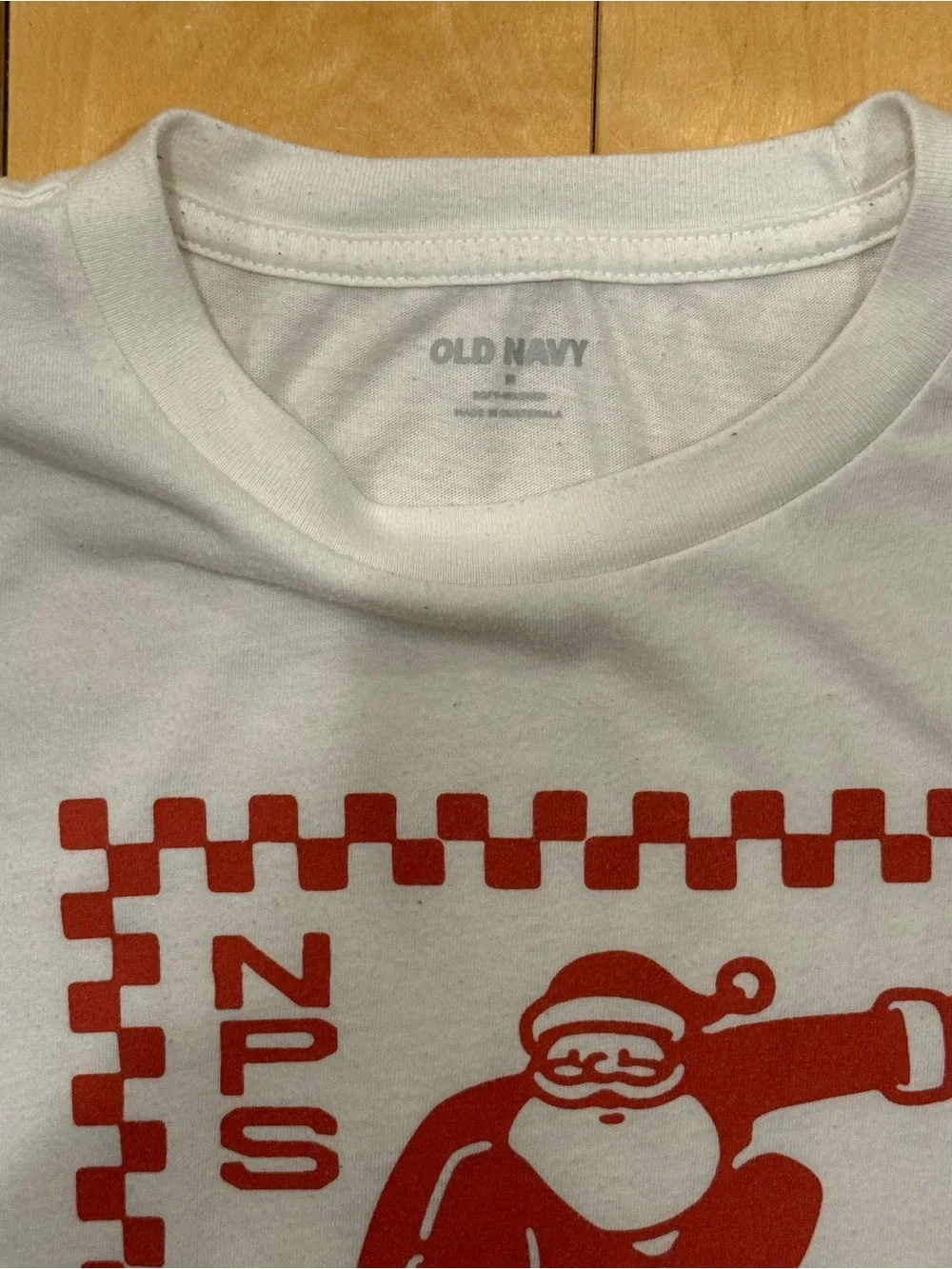 Old Navy Red & White Holiday Graphic Tees